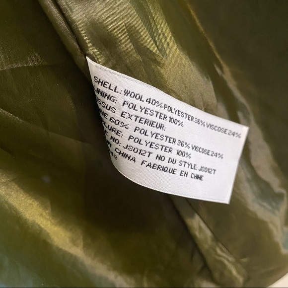 Tulle / Anthropologie Trench Coat Army Green Belted Waist Sz S - Picture 5 of 9